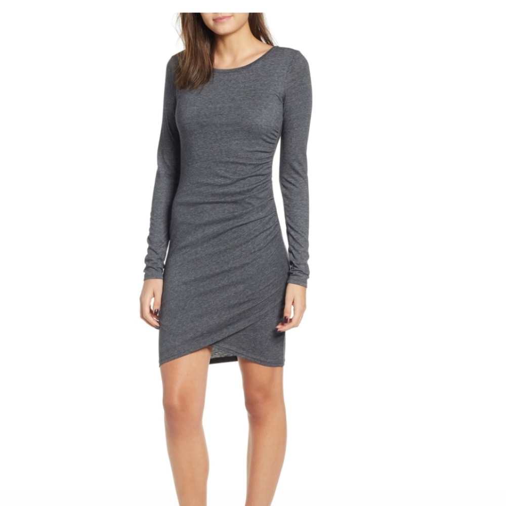 Leith Ruched Long Sleeve Dress
